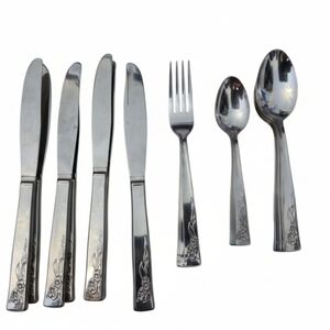 32Pcs  8 Place Setting Oneida COBBLESTONE Daffodil Stanhome Stainless Flatware